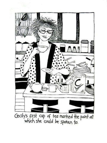 Cecily Tea Towel - First cup of tea