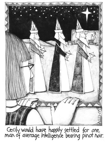 Man with Pinot Noir Christmas Card