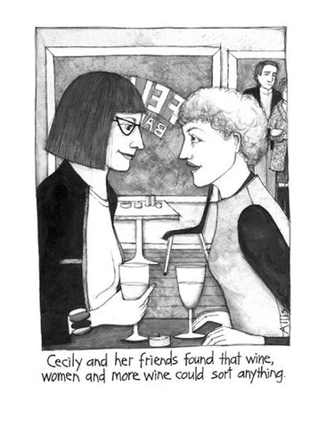 Cecily Tea Towel - Wine and women